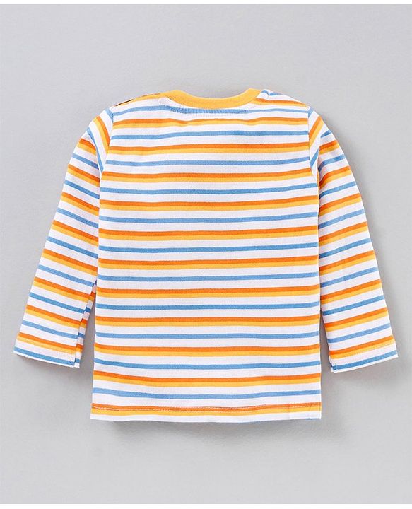 Babyhug Full Sleeves T-Shirts Stripes and Text Print Pack of 2 - Multicolour