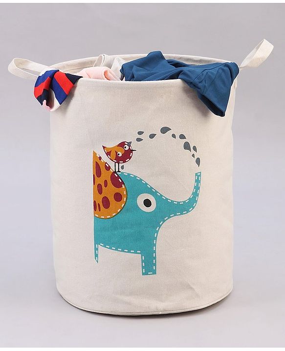 Babyhug Laundry Bag Elephant Bird Printed - Green