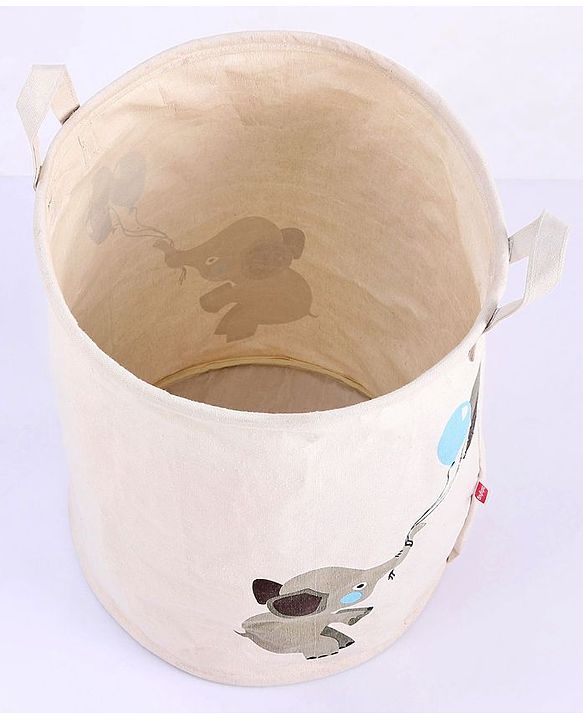 Babyhug Laundry Bag Elephant With Balloons Print - Grey