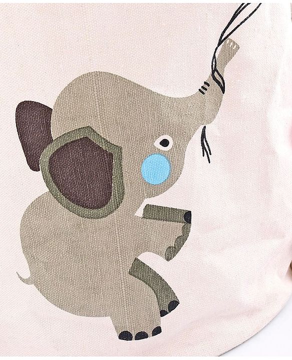 Babyhug Laundry Bag Elephant With Balloons Print - Grey