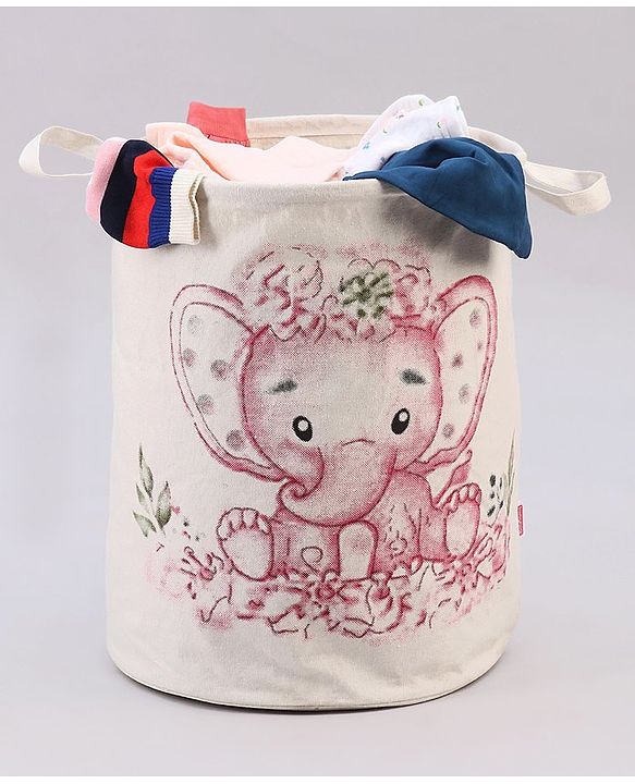 Babyhug Laundry Bag Elephant Printed - Pink