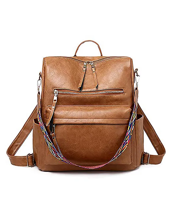Love Deliver Backpack Purse for Women Leather Fashion Designer Ladies  Shoulder Bags Travel Backpack With Wristlets, Beige With Brown : Amazon.in:  Fashion
