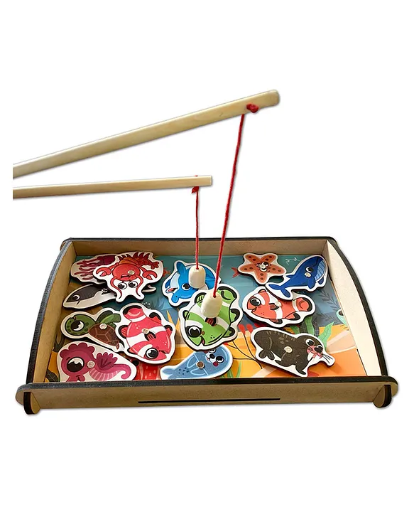 Mini Leaves Wooden Magnetic Fishing Toy with 13 Sea Animals Online India,  Buy Board Games for (3-6Years) at  - 10082021