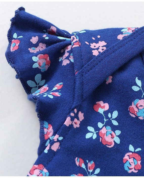Babyhug Half Sleeves 100% Cotton Onesie with Leggings - Multicolour