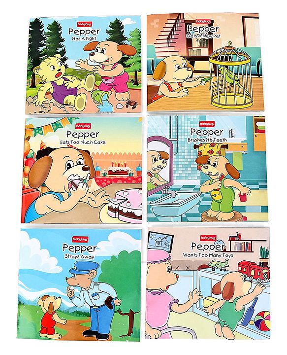 Babyhug Story Book of Mr. Pepper's New Learnings, Activities, and Behaviors, Set of 6 - English
