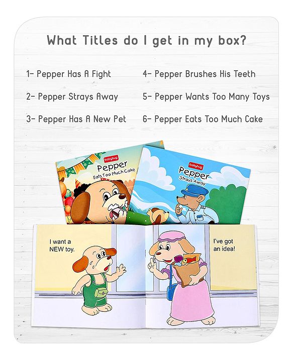Babyhug Story Book of Mr. Pepper's New Learnings, Activities, and Behaviors, Set of 6 - English