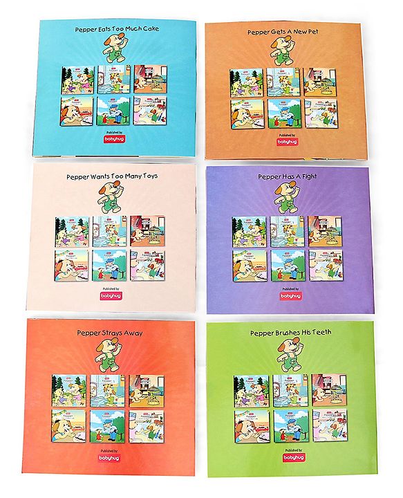 Babyhug Story Book of Mr. Pepper's New Learnings, Activities, and Behaviors, Set of 6 - English