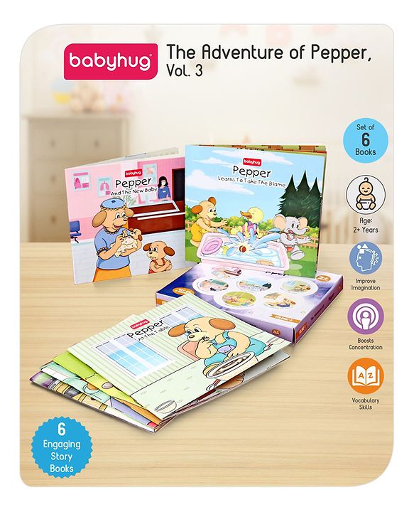 Babyhug Story Book of Mr. Pepper's Daily Activities & Learnings, Set of 6 - English