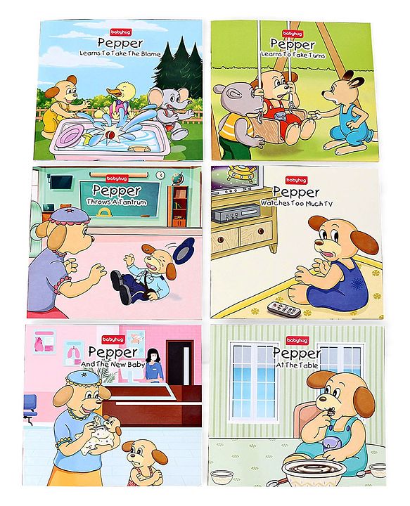 Babyhug Story Book of Mr. Pepper's Daily Activities & Learnings, Set of 6 - English