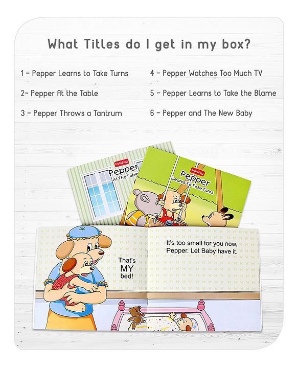 Babyhug Story Book of Mr. Pepper's Daily Activities & Learnings, Set of 6 - English