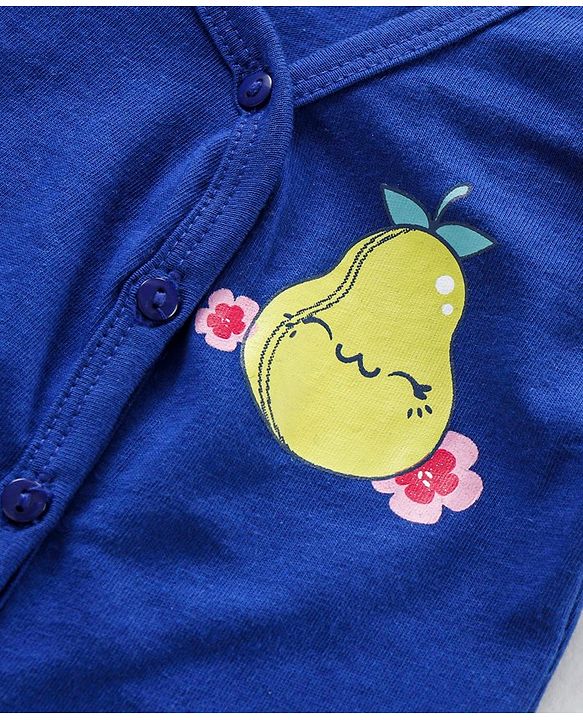 Babyhug Short Sleeves Antibacterial Vests Fruit Print Pack of 3 - Pink Blue Yellow