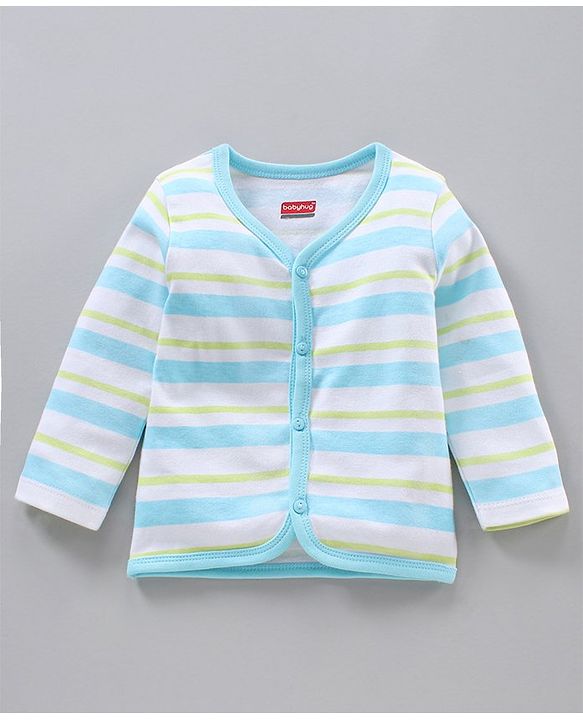 Babyhug Full Sleeves Antibacterial Vests Pack of 3 - Green Blue