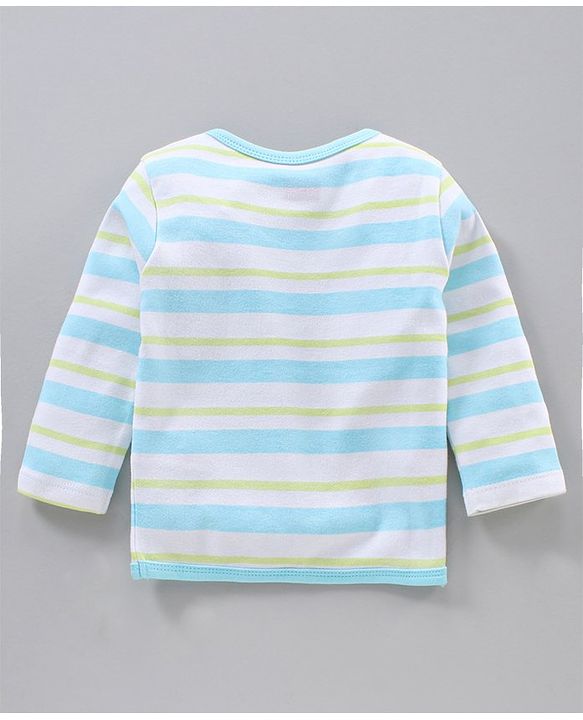 Babyhug Full Sleeves Antibacterial Vests Pack of 3 - Green Blue