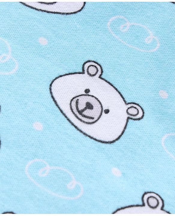Babyhug 100% Cotton Full Sleeves Striped Onesies Bear Print Pack of 3 - Green Blue White