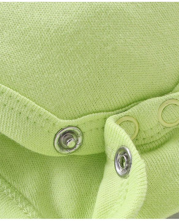 Babyhug 100% Cotton Full Sleeves Striped Onesies Bear Print Pack of 3 - Green Blue White