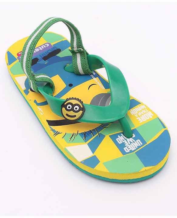 Cute Walk by Babyhug Flip Flops Minion Print - Yellow