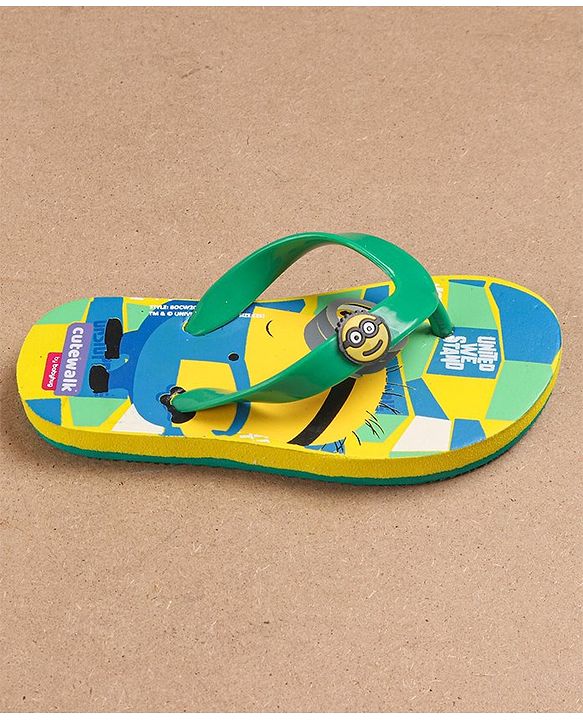Cute Walk by Babyhug Flip Flops Minion Print - Yellow