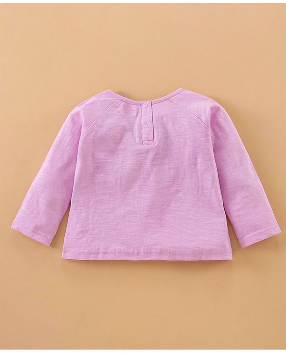 Babyhug Full Sleeves Lace Top and Jeans Set - Lilac White