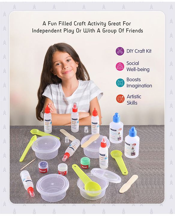 Pine Kids 3-in-1 DIY Slime Making Kit - Multicolor | Enhances Creativity, Hands-On Learning | Bring Out the Kids Creativity & Hidden Talents | Perfect Gift for Birthdays & Parties | BIS Certified