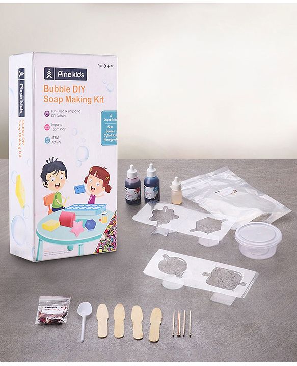 Pine Kids Bubble DIY Soap Making Kit - Multicolor