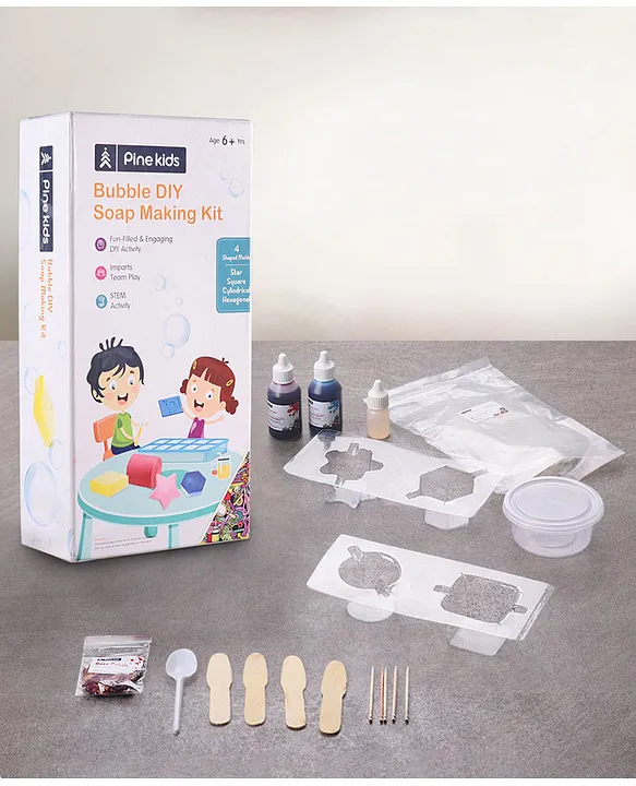 Pine Kids Bubble DIY Soap Making Kit - Multicolor - 6 to 15 Years - Girls & Boys