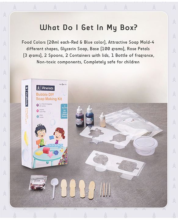 Pine Kids Bubble DIY Soap Making Kit - Multicolor