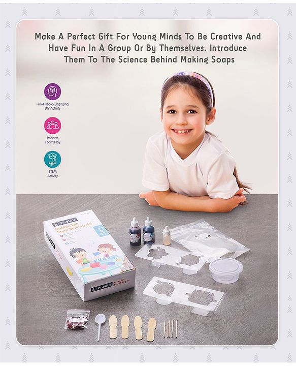 Pine Kids Bubble DIY Soap Making Kit - Multicolor