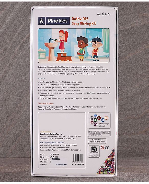 Pine Kids Bubble DIY Soap Making Kit - Multicolor