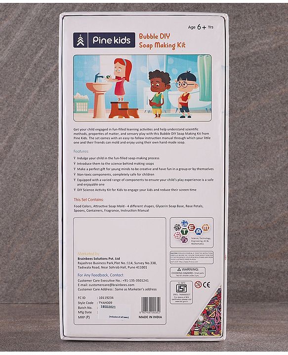 Pine Kids Bubble DIY Soap Making Kit - Multicolor