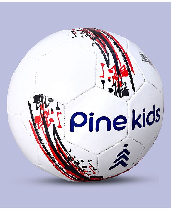 Pine Kids Professional Size - 5 Football - White | High-Quality Stitched Soccer Ball for Boys & Girls | Ideal for Training, Match Play & Practice | Official Size | Long-Lasting Performance