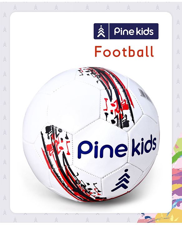 Pine Kids Professional Size - 5 Football - White | High-Quality Stitched Soccer Ball for Boys & Girls | Ideal for Training, Match Play & Practice | Official Size | Long-Lasting Performance
