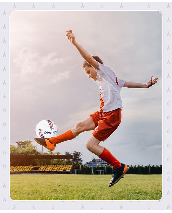 Pine Kids Professional Size - 5 Football - White | High-Quality Stitched Soccer Ball for Boys & Girls | Ideal for Training, Match Play & Practice | Official Size | Long-Lasting Performance
