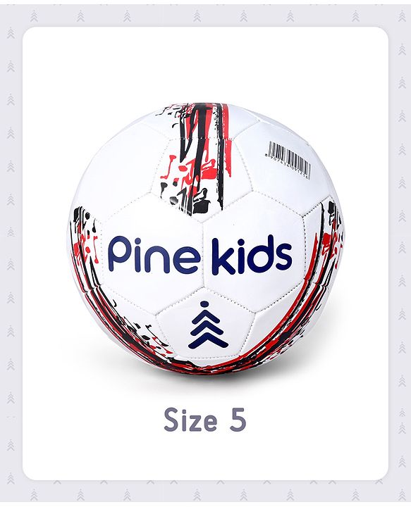 Pine Kids Professional Size - 5 Football - White | High-Quality Stitched Soccer Ball for Boys & Girls | Ideal for Training, Match Play & Practice | Official Size | Long-Lasting Performance