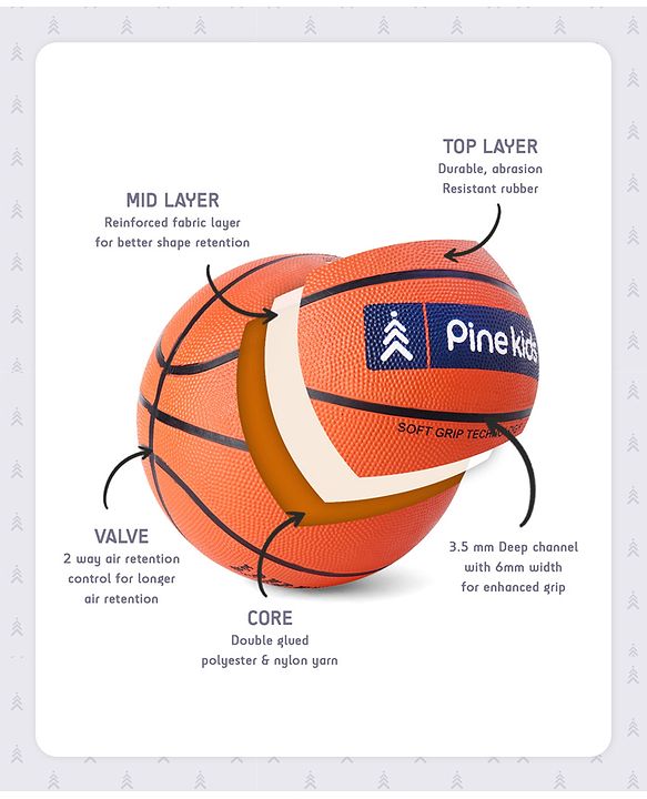 Pine Kids Size 7 Basketball - Orange