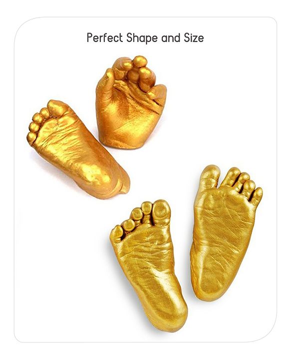 Babyhug Magical Memories 3D Casting Kit | 3D Baby Hand and Foot Casting kit | Captures Minute Details | High-Quality, Easy-To-Follow Kit | Metallic Gold