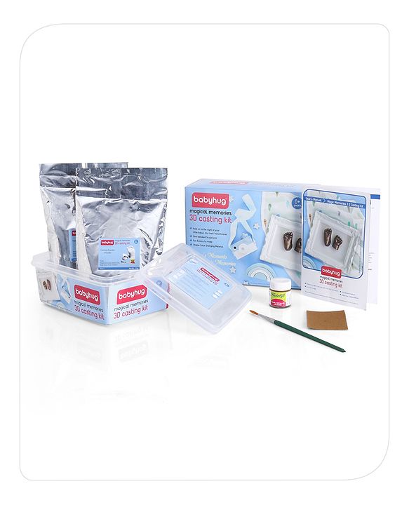 Babyhug Magical Memories 3D Casting Kit | 3D Baby Hand and Foot Casting kit | Captures Minute Details | High-Quality, Easy-To-Follow Kit | Metallic Gold