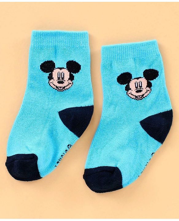 Cute Walk by Babyhug Ankle Length Antibacterial Socks Disney Design Pack of 3 - Blue
