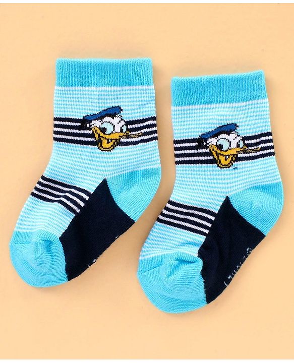Cute Walk by Babyhug Ankle Length Antibacterial Socks Disney Design Pack of 3 - Blue