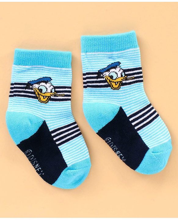 Cute Walk by Babyhug Ankle Length Antibacterial Socks Disney Design Pack of 3 - Blue