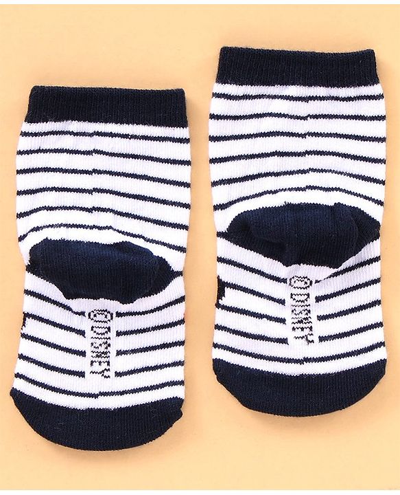 Cute Walk by Babyhug Cotton Blend Ankle Length Anti Bacterial Socks Mickey Mouse Design Pack of 3 - Grey Red