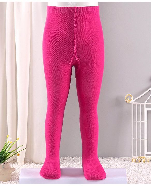 Cute Walk by Babyhug Antibacterial Solid Footed Tights - Pink