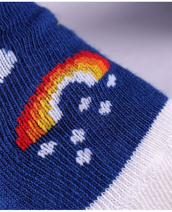 Cute Walk by Babyhug Antibacterial Rainbow Design Footed Tights - Blue