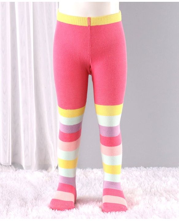 Cute Walk by Babyhug Antibacterial Solid Footed Tights Pack of 2 - Pink