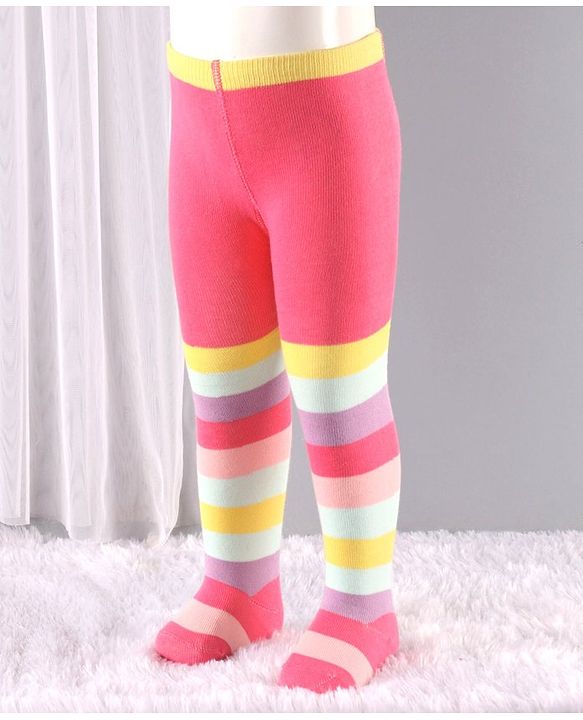 Cute Walk by Babyhug Antibacterial Solid Footed Tights Pack of 2 - Pink
