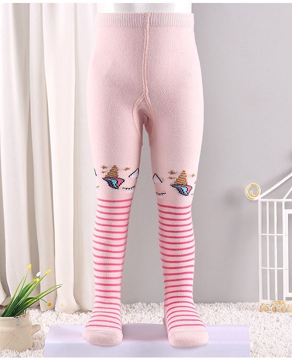 Cute Walk by Babyhug Anti Bacterial Tights Unicorn Design - Pink