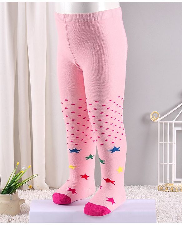 Cute Walk by Babyhug Antibacterial Solid Footed Tights - Pink
