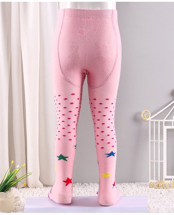 Cute Walk by Babyhug Antibacterial Solid Footed Tights - Pink