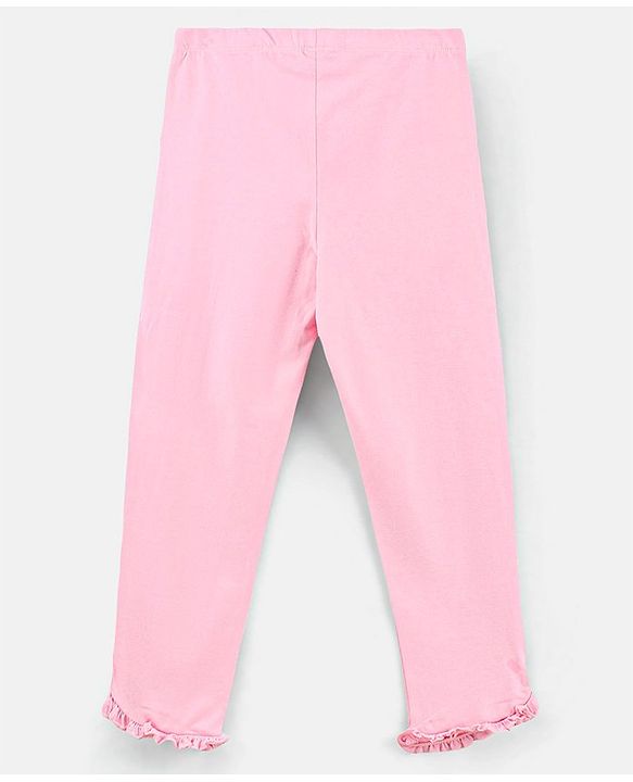 Pine Kids Organic Cotton & Biowash Three Fourth Length Solid Colour Leggings Pack of 2 - Fuchsia & Light Pink