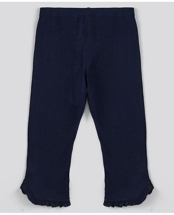 Pine Kids Solid Calf Length Legging with Organic Cotton and Biowash Pack of 2 - Blue Red
