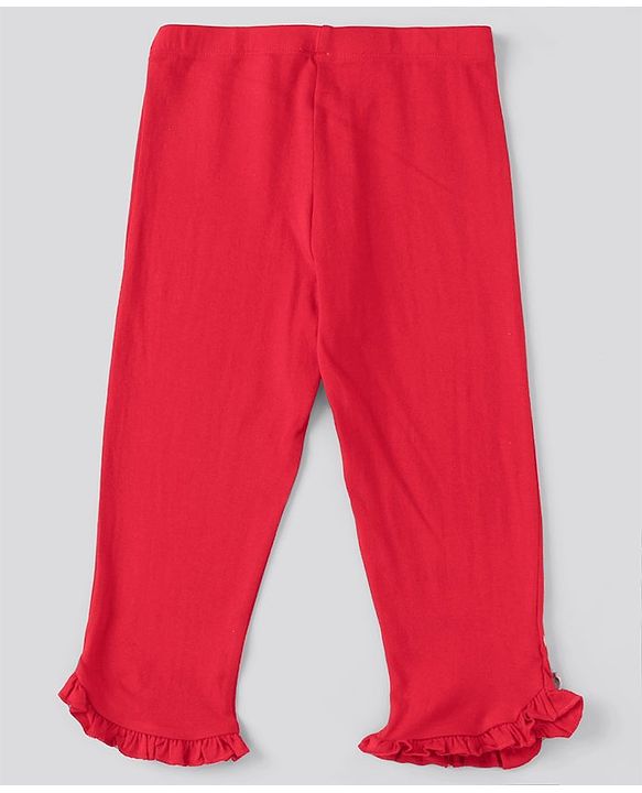 Pine Kids Solid Calf Length Legging with Organic Cotton and Biowash Pack of 2 - Blue Red